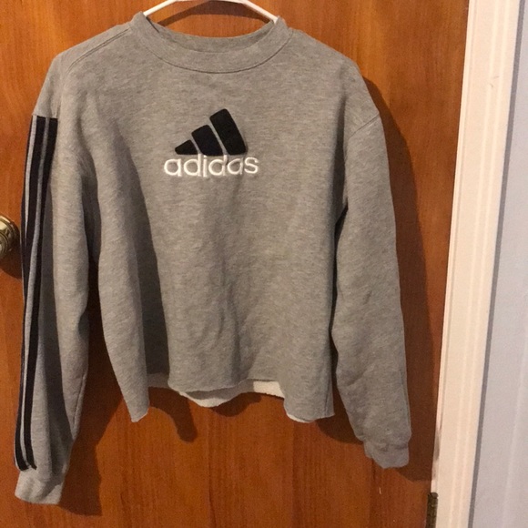 adidas Sweaters - Adidas cropped grey crew neck